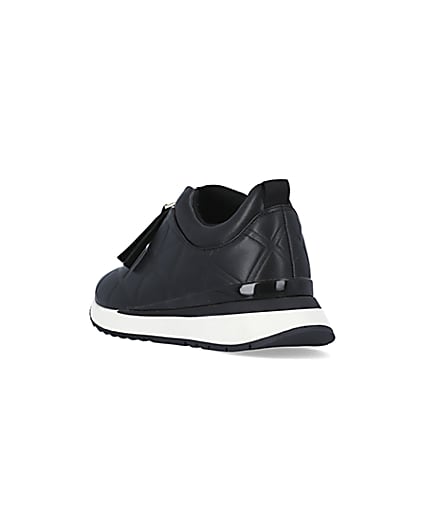 360 degree animation of product Black quilted front zip trainers frame-7