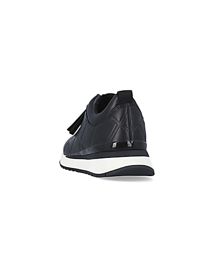 360 degree animation of product Black quilted front zip trainers frame-8