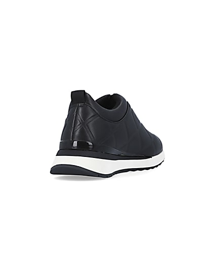 360 degree animation of product Black quilted front zip trainers frame-11