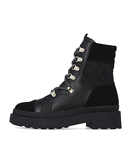 360 degree animation of product Black quilted hiker boots frame-3