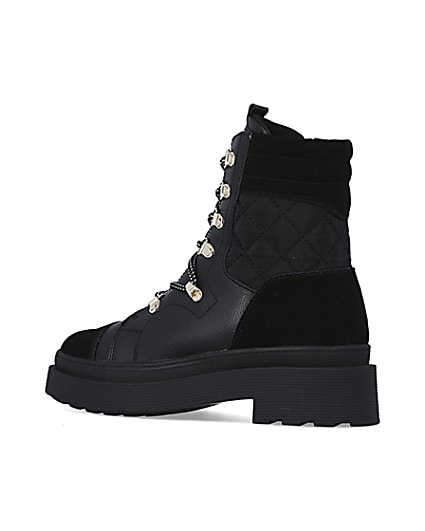 360 degree animation of product Black quilted hiker boots frame-5