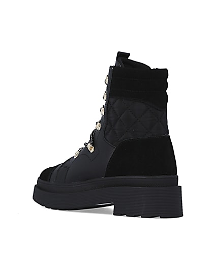 360 degree animation of product Black quilted hiker boots frame-6