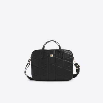 Black Quilted Laptop Case