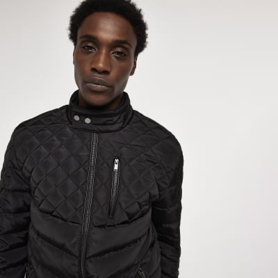 Black Quilted liner jacket | River Island