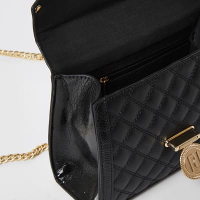 river island black quilted bag