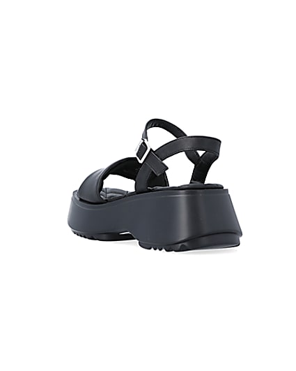 360 degree animation of product Black quilted platform sandals frame-7