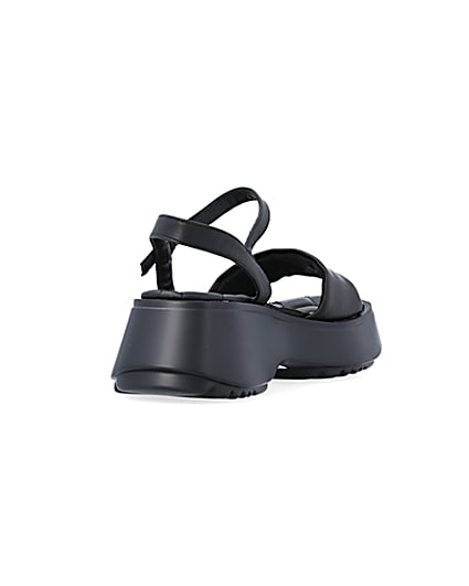 360 degree animation of product Black quilted platform sandals frame-11