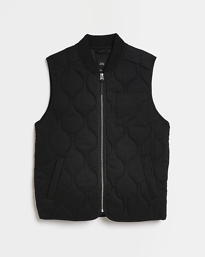 Black quilted puffer gilet