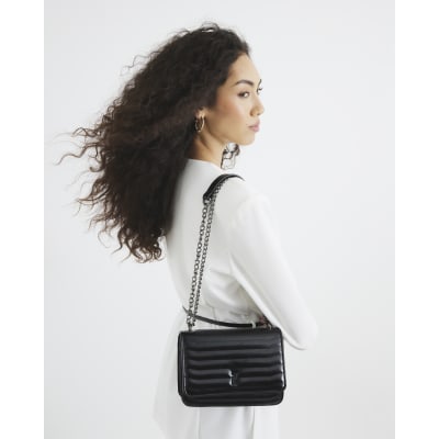 Black quilted shoulder bag sale