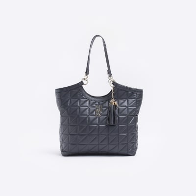 River Island - Soft woven shopper bag in black