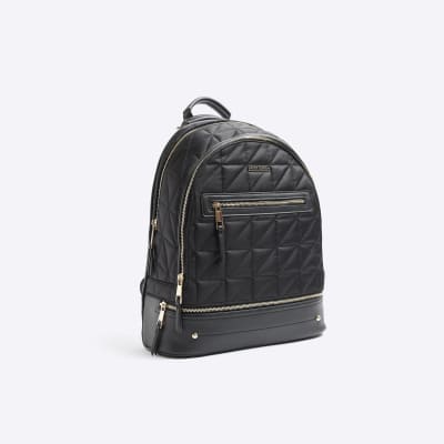 Black backpack river island sale