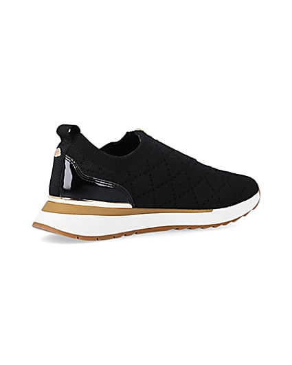 360 degree animation of product Black quilted zip trainers frame-13