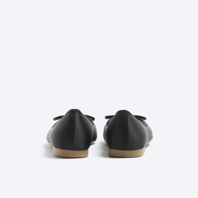 Black regular bow tie ballet pumps