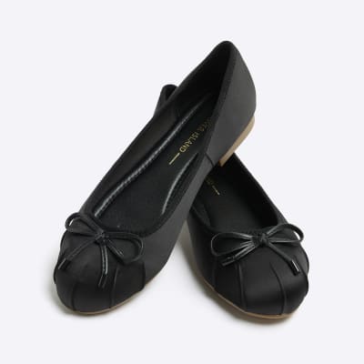 Black regular bow tie ballet pumps