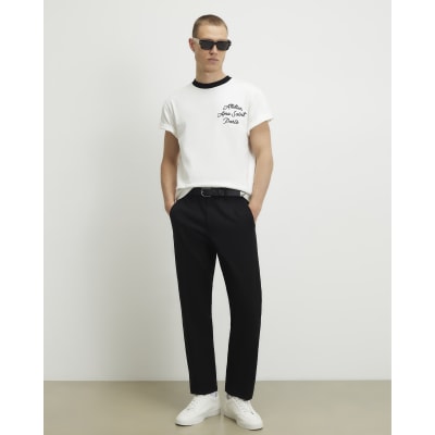 Black Regular Fit 5 Pocket Chino Trousers