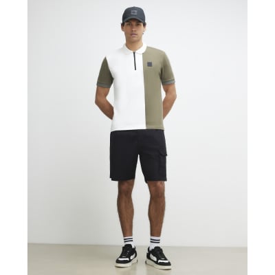 Black Regular Fit Cargo Shorts
