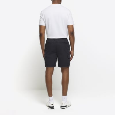 Black regular fit cargo shorts River Island