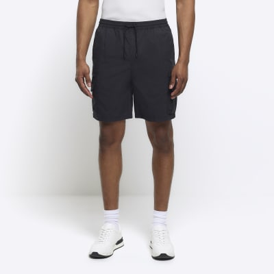 Black regular fit cargo shorts River Island