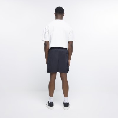 Black regular fit cargo shorts River Island