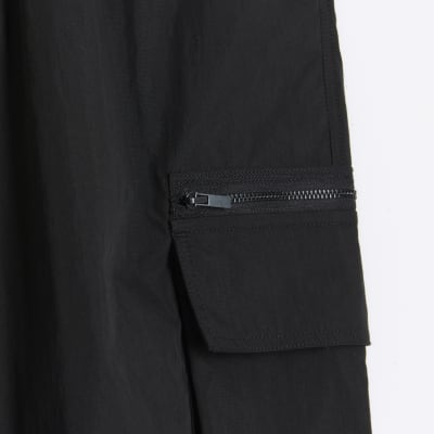 Black regular fit cargo trousers