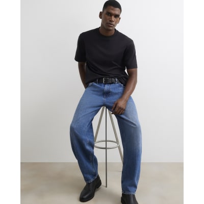 Black Regular Fit Cotton Midweight T-Shirt