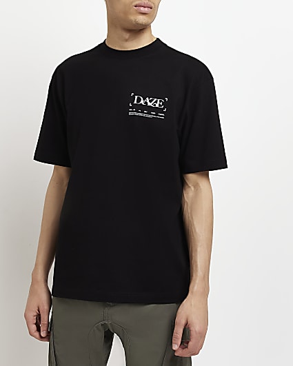 Black Regular fit Daze graphic t-shirt