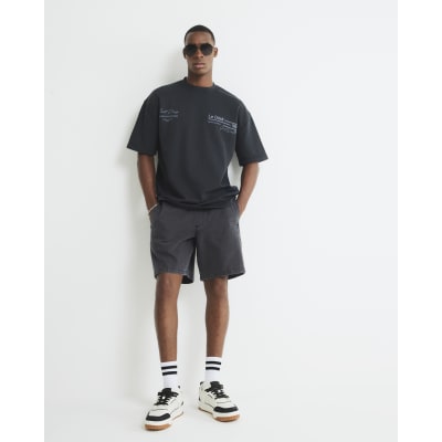 Black Regular Fit Denim Pull On Shorts