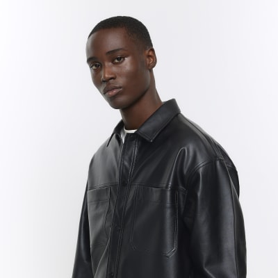 River island hot sale leather shirt