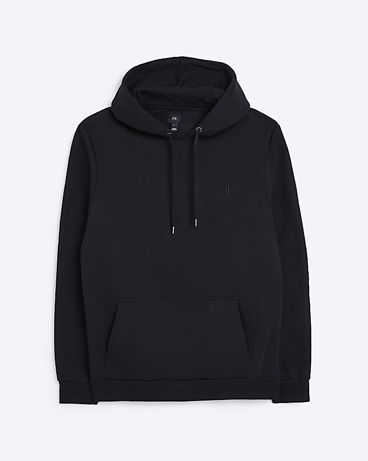 Black regular fit geometric butterfly hoodie