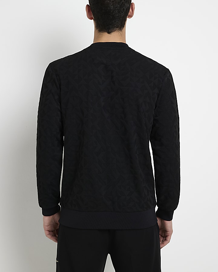 Black Regular fit Geometric sweatshirt