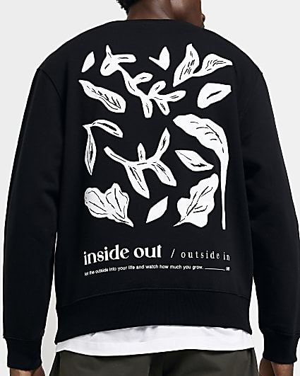 Black Regular fit Graphic sweatshirt