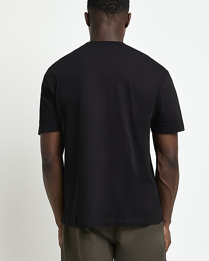 Black Regular Fit Graphic T-shirt