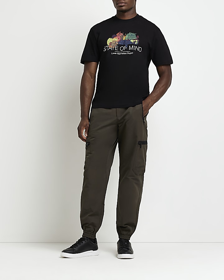 Black Regular Fit Graphic T-shirt