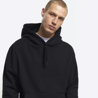 Black regular fit hoodie River Island