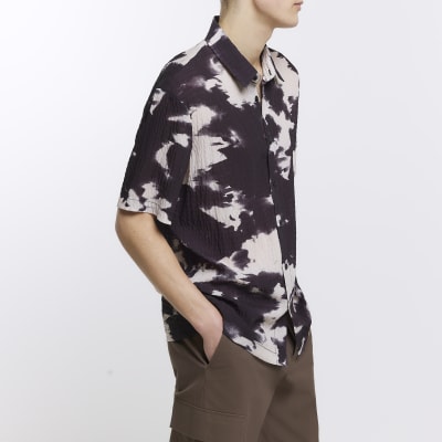 Black regular fit ink print shirt