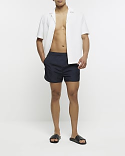 Black regular fit iridescent swim shorts