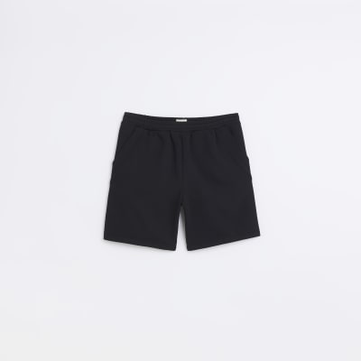 Black regular fit jersey shorts