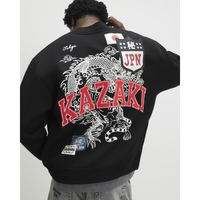 Black Regular Fit Kazaki Bomber Jacket