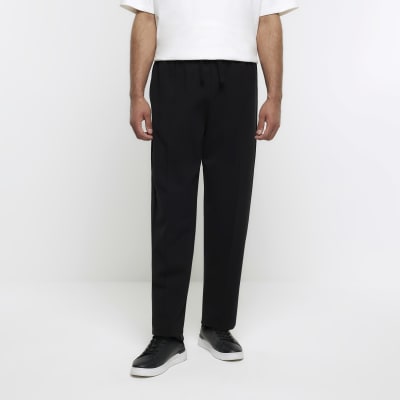 Regular Fit Cropped Joggers - Black - Men