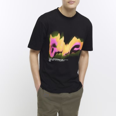 Black regular fit Northern Lights t-shirt