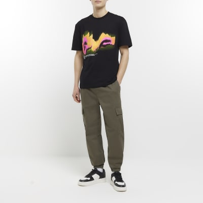 Black regular fit Northern Lights t-shirt