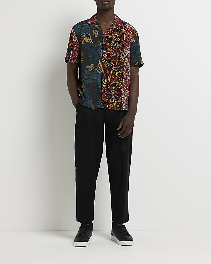Black Regular fit Paisley Floral print shirt
