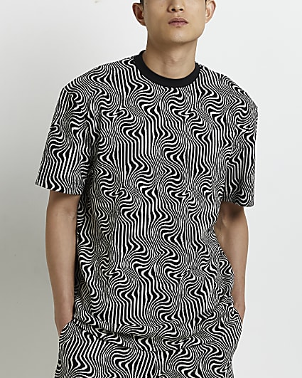 Black Regular fit Print t-shirt