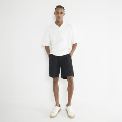 Black Regular Fit Pull On Shorts