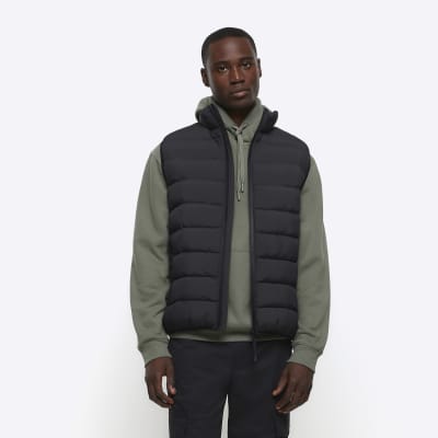 River Island Men's Quilted Bomber Jacket