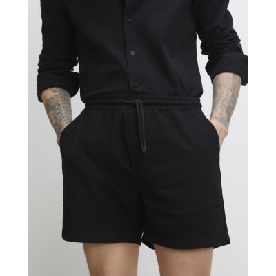 Black Regular Fit Shorter Length Shorts