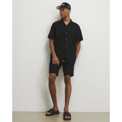 Black Regular Fit Stripe Shirt