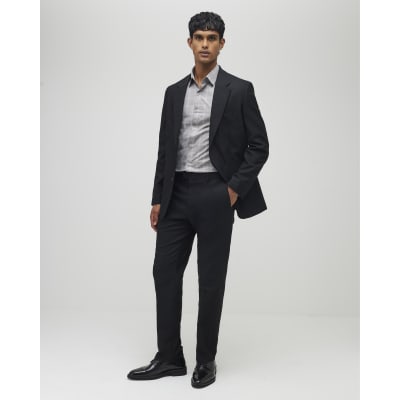 Black Regular Fit Suit Trousers