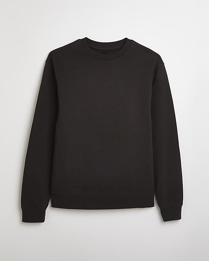 Black regular fit sweatshirt