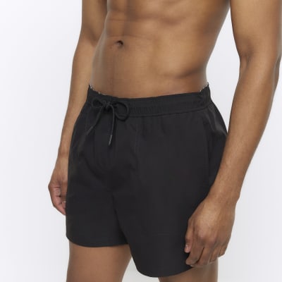 Black regular fit swim shorts